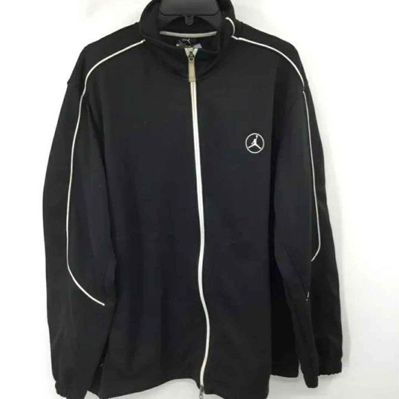 Jordan Nike Mens Black Long Sleeve Mock Neck Full-Zip Track Sweat Jacket Coat L - Picture 3 of 9